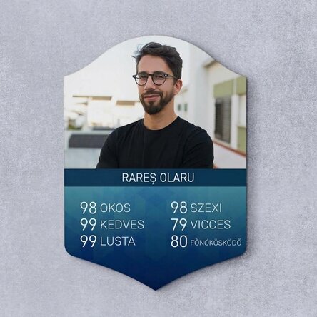 Személyre szabott FIFA kártya fotóval és statisztikákkal - Személy leírása