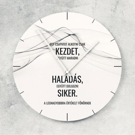 Személyre szabott óra szöveggel - Siker