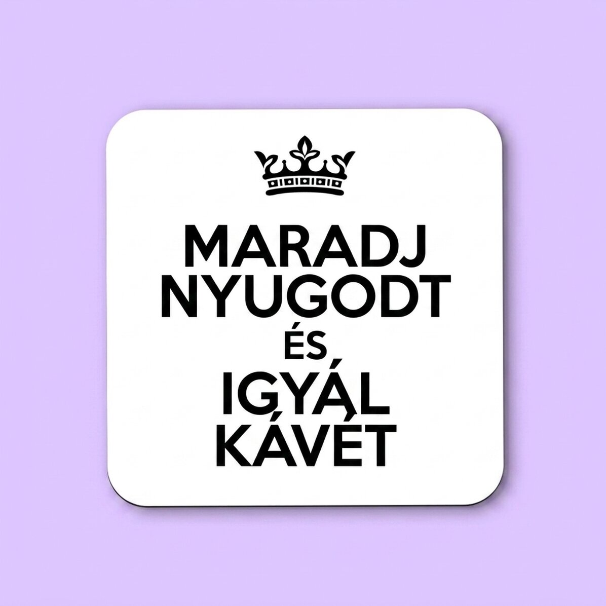 Személyre szabott üvegtartó szöveggel - Keep Calm White