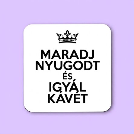 Személyre szabott üvegtartó szöveggel - Keep Calm White