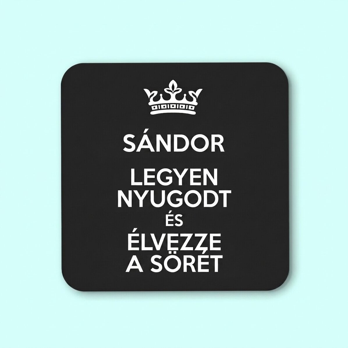 Személyre szabott üvegtartó szöveggel - Keep Calm Black