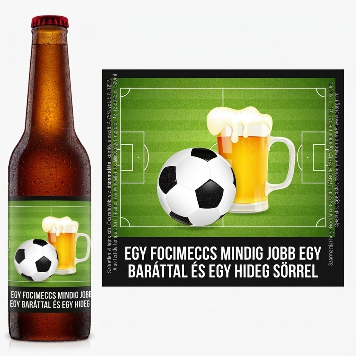 Személyre szabott sör szöveggel - Futball
