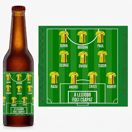 Személyre szabott sör szöveggel - Futballcsapat