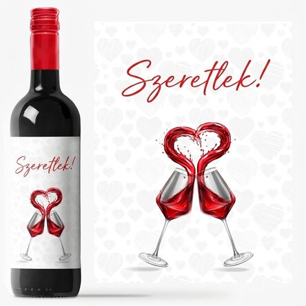 Személyre szabott bor szöveggel - Szeretlek!