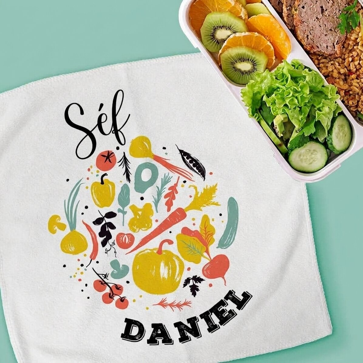 Személyre szabott törölköző szöveggel - Chef