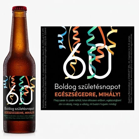 Személyre szabott sör szöveggel - Egészségedre!