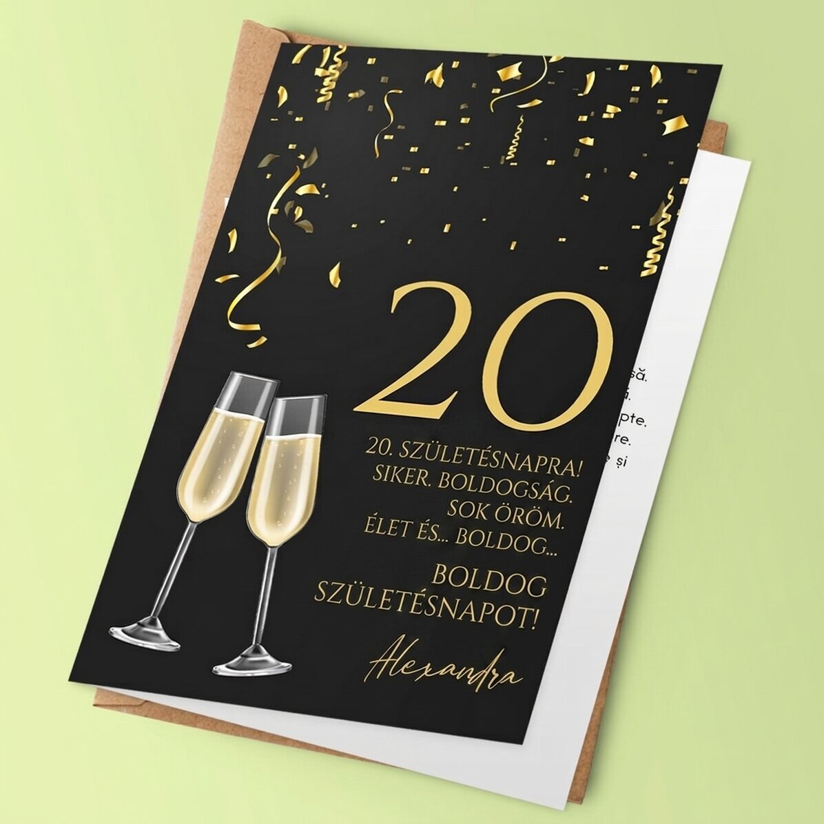Személyre szabott születésnapi kártya szöveggel - Boldog születésnapot!