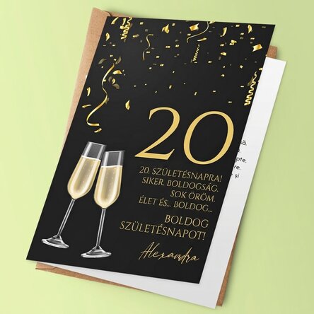 Személyre szabott születésnapi kártya szöveggel - Boldog születésnapot!