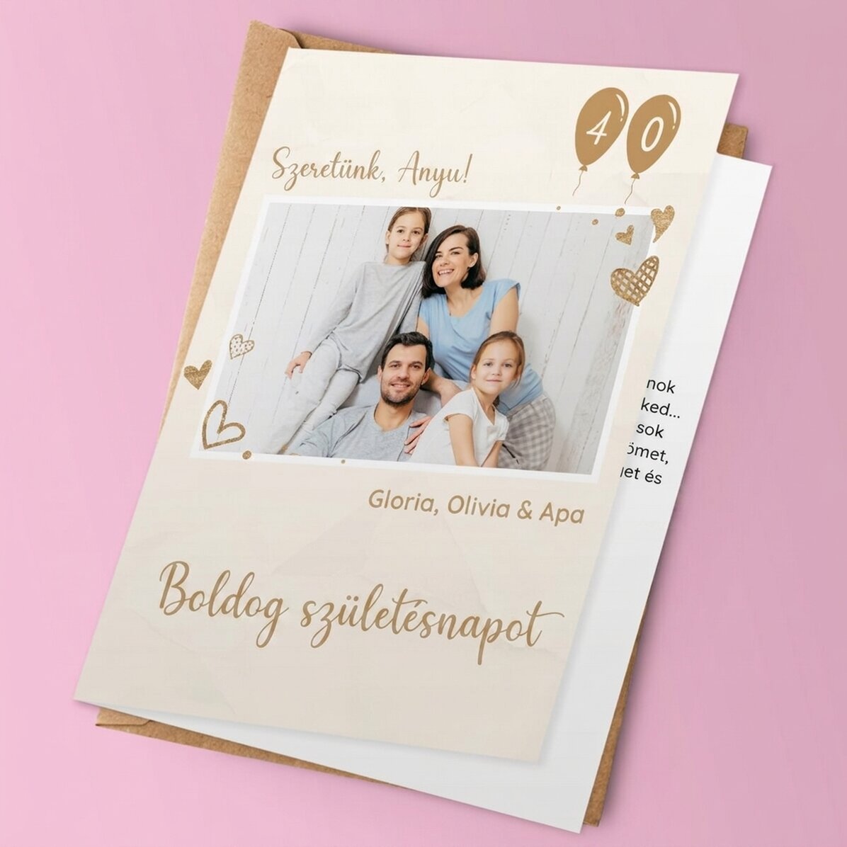 Személyre szabott kártya fotóval és üzenettel – Boldog születésnapot kívánok!