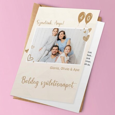 Személyre szabott kártya fotóval és üzenettel – Boldog születésnapot kívánok!