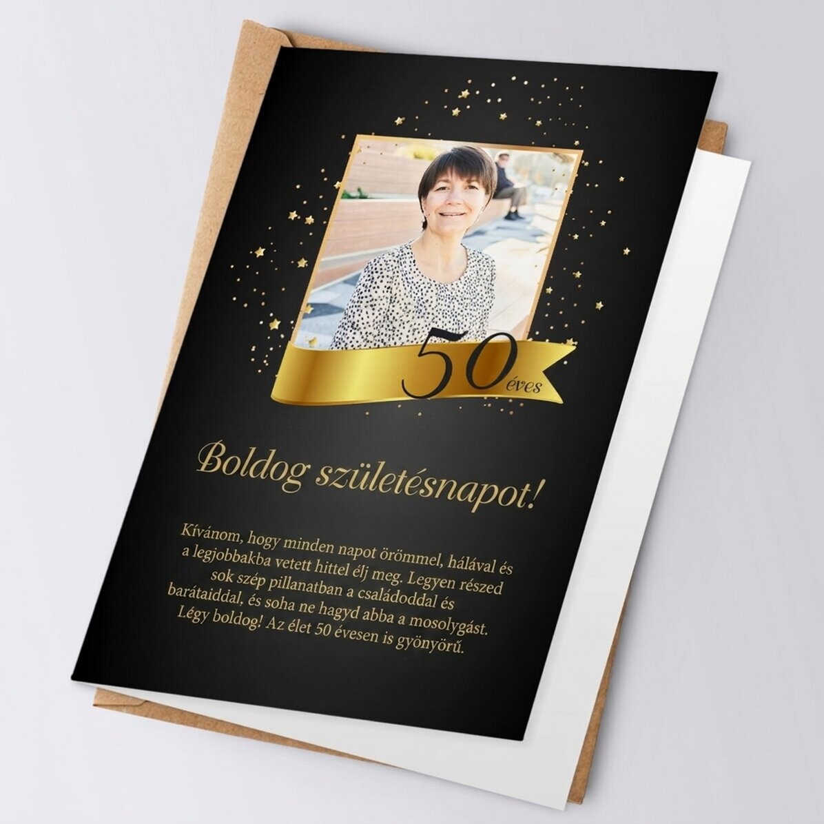 Személyre szabott kártya fotóval és üzenettel – Ma van a születésnapod!