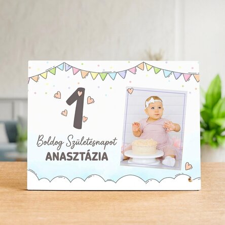 Személyre szabott asztali képkeret fotóval és szöveggel gyerekeknek