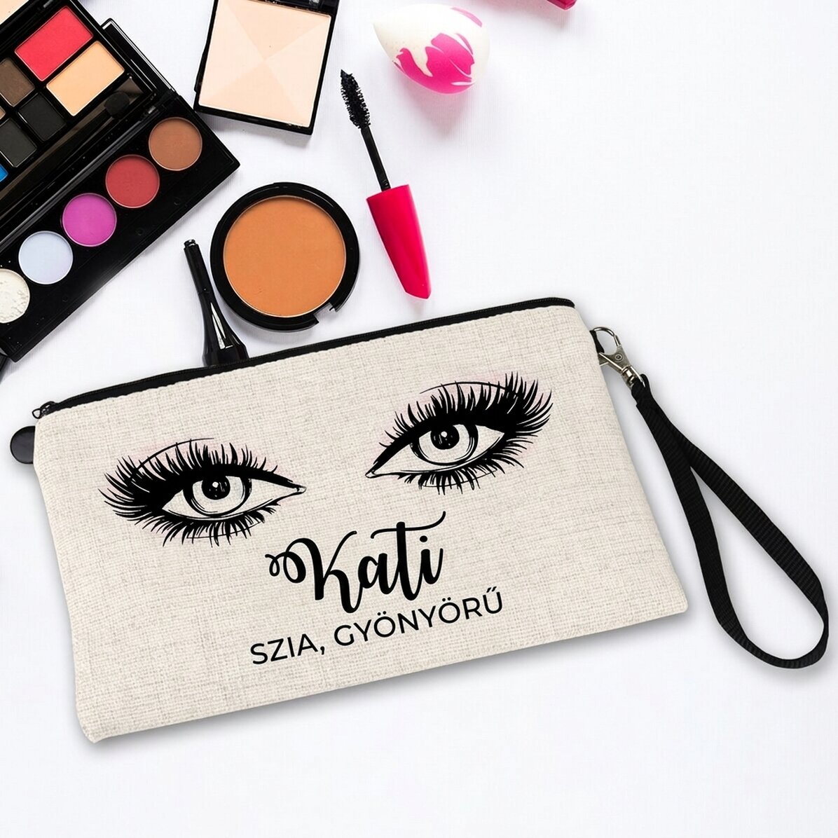 Személyre szabott kozmetikai táska névvel - Hello gorgeous