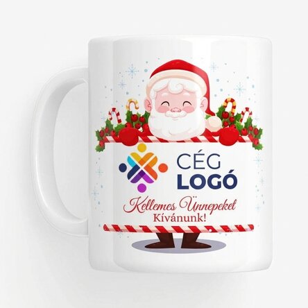 Személyre szabott bögre logóval és üzenettel - Mikulás