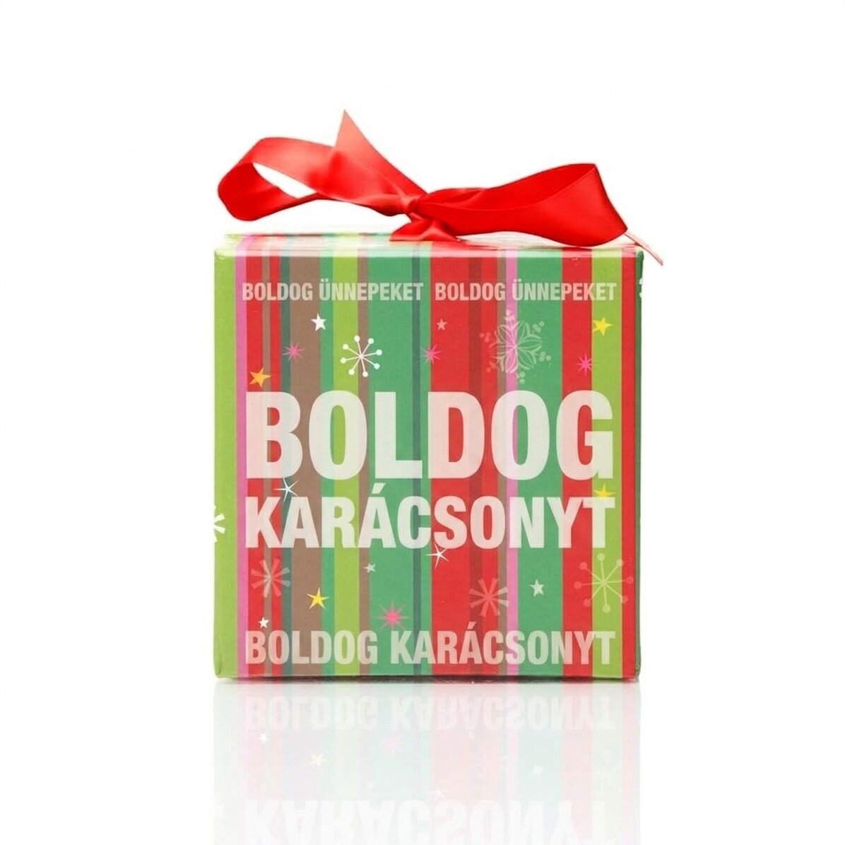 Karácsonyi ajándékdoboz - hópehely mintával