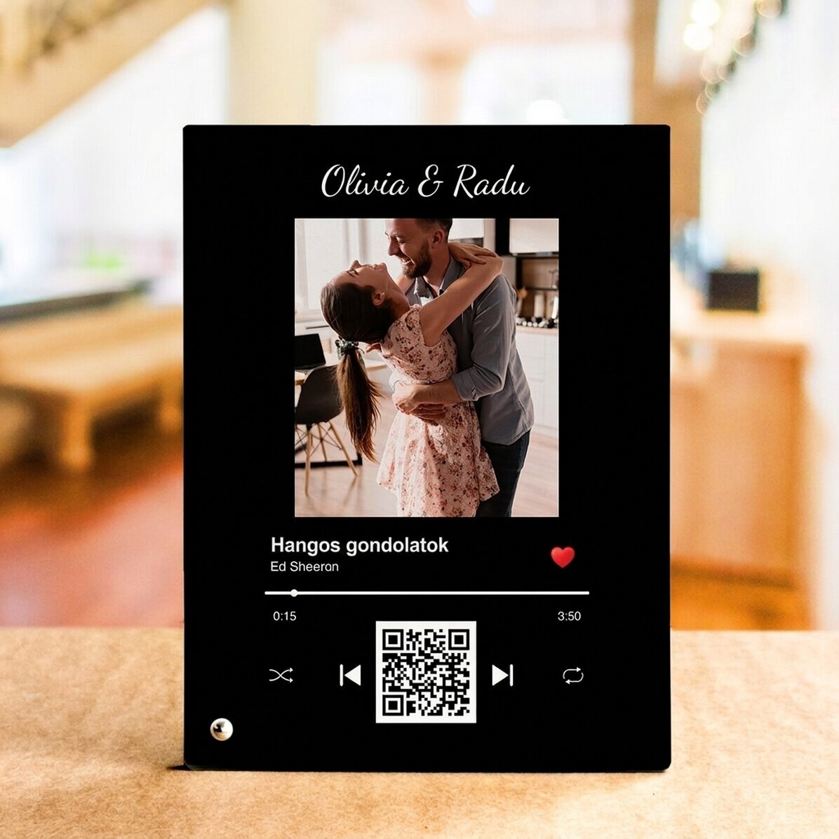 Asztali képkeret - A mi dalunk QR-kóddal