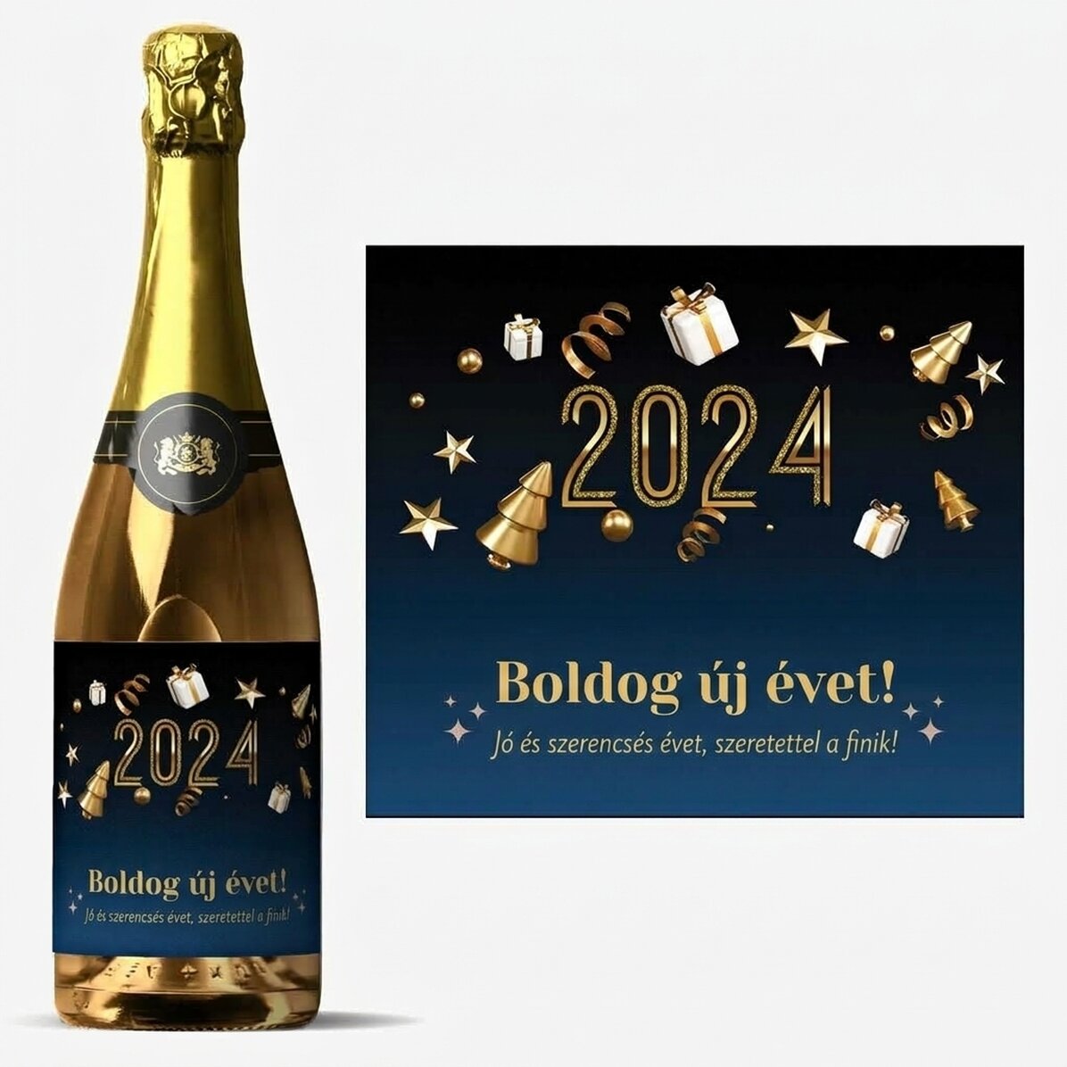 Személyre szabott pezsgő szöveggel - Boldog születésnapot!