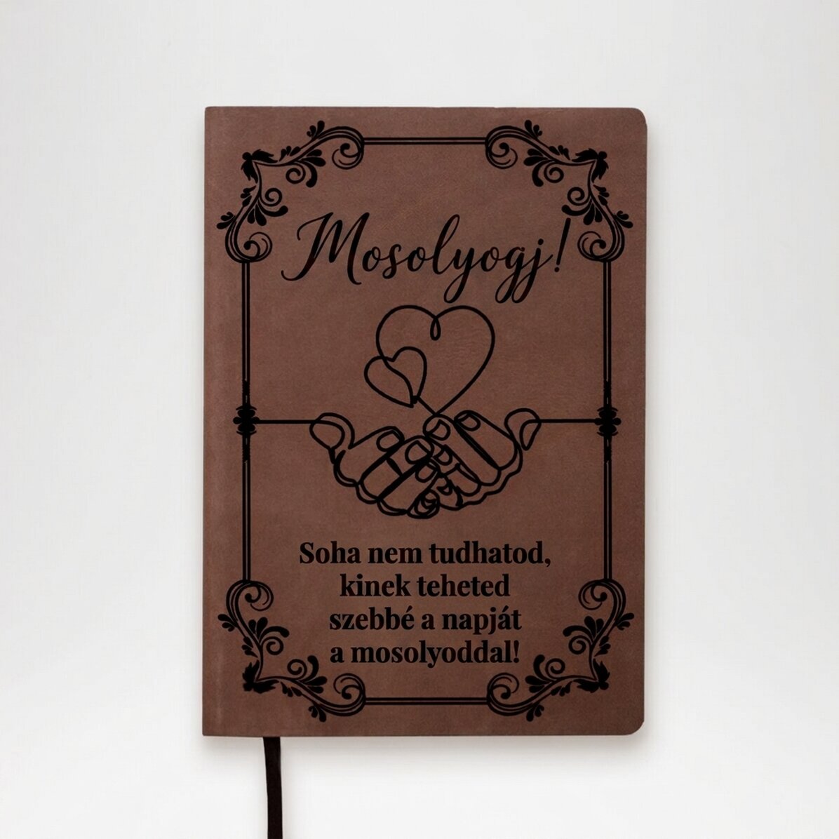 Személyre szabott bőr napló üzenettel - Mosoly