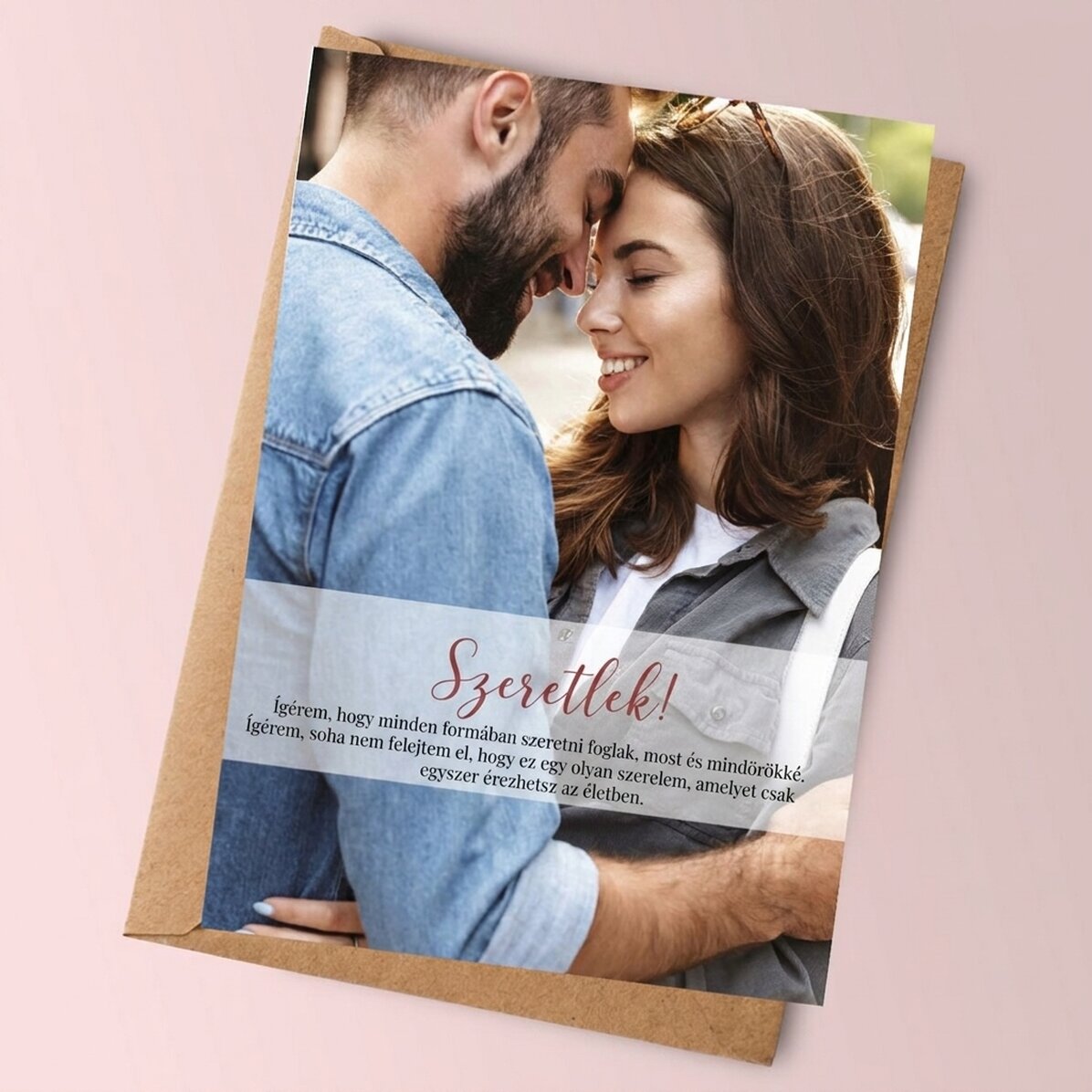 Személyre szabott kártya pároknak – Szeretlek!