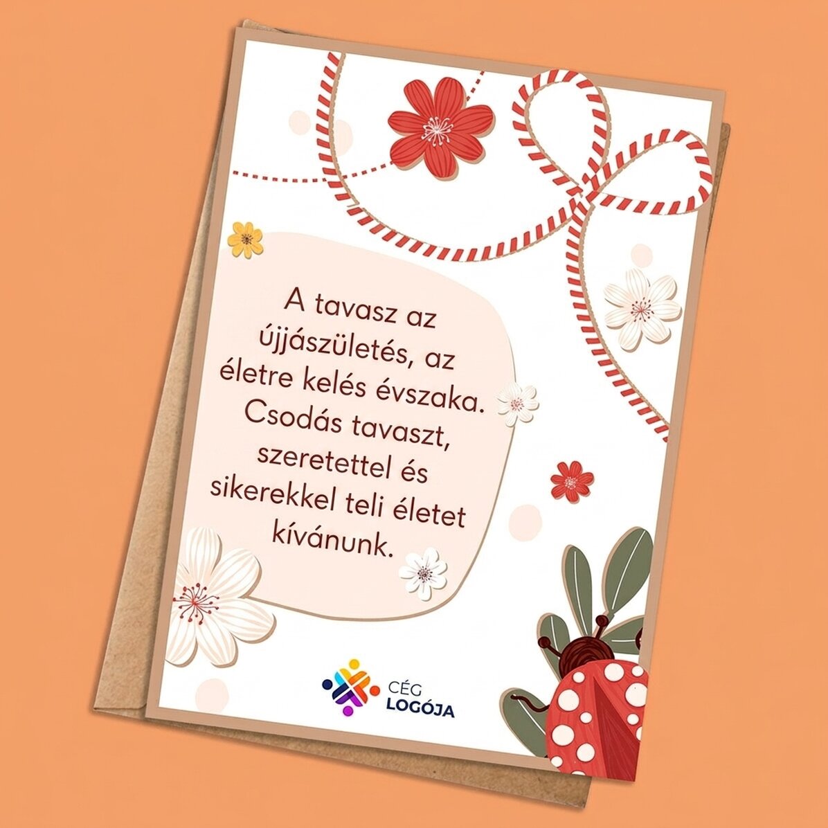 Személyre szabott kártya szöveggel és logóval - Ladybird