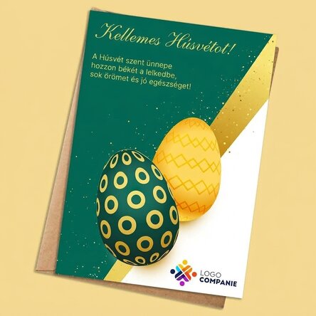 Személyre szabott kártya szöveggel és logóval - Húsvét