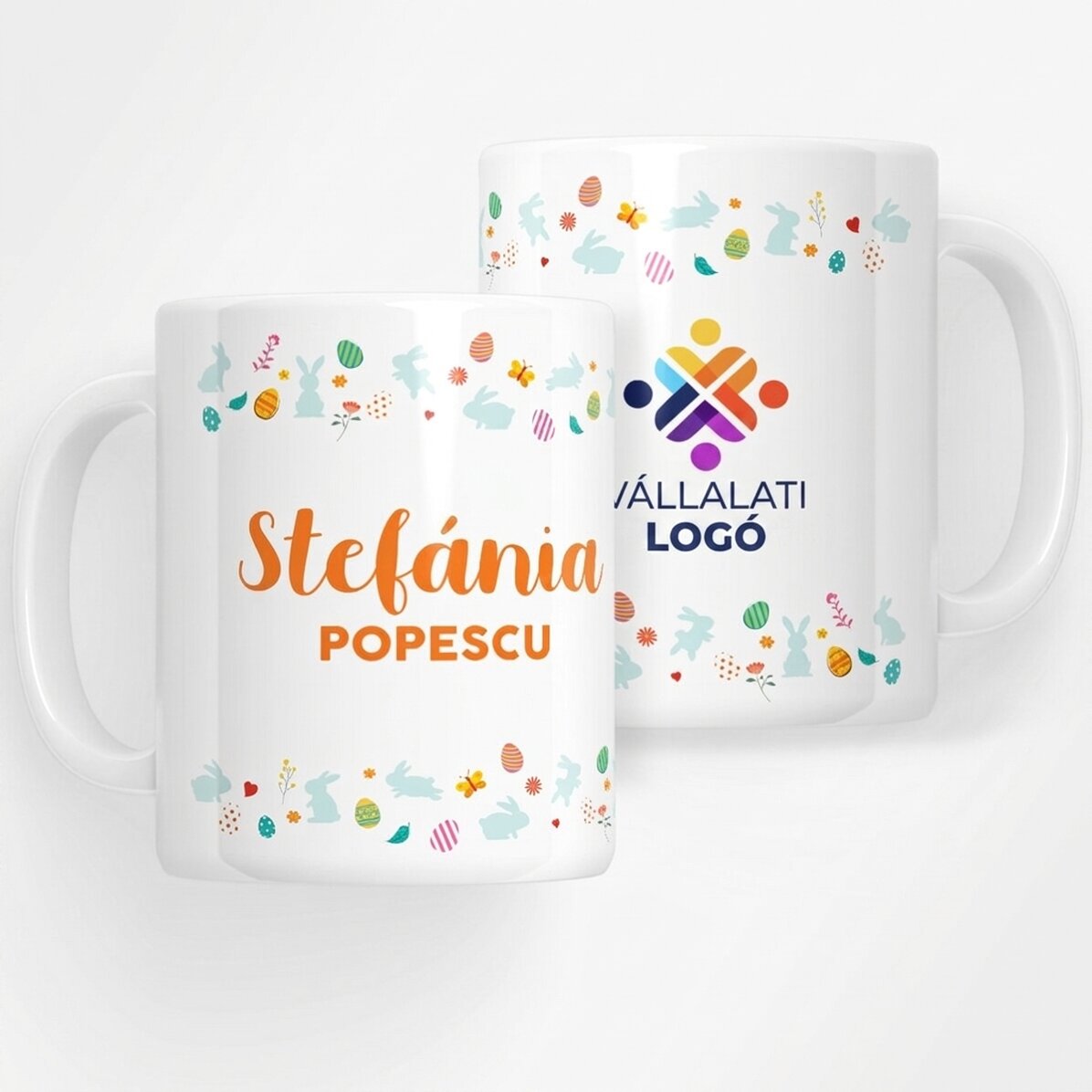 Személyre szabott bögre névvel és logóval - Nyuszi