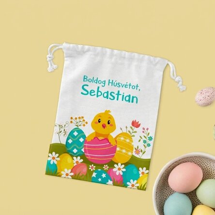 Kis ajándékzsák, személyre szabott szöveggel - Húsvét