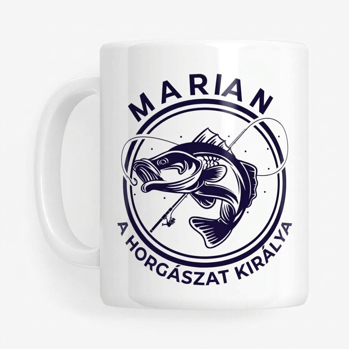Személyre szabott bögre szöveggel és névvel - A horgászat királya