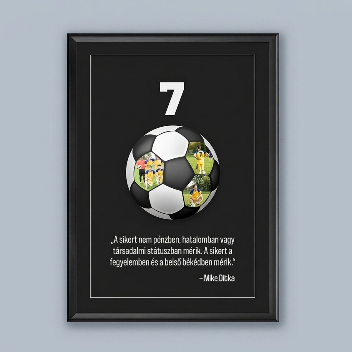 Személyre szabott vászon text és 3 fotóval - Futball
