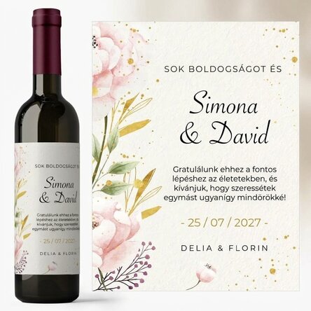 Személyre szabott bor szöveggel - Gratulálunk, ifjú házasok!