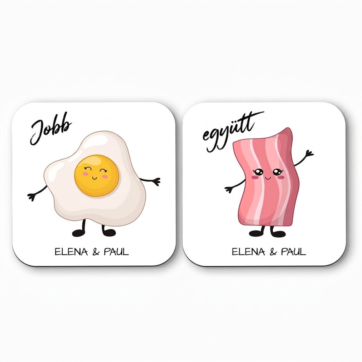 2 darab személyre szabott poháralátét szöveggel - Better Together (Jobb együtt)