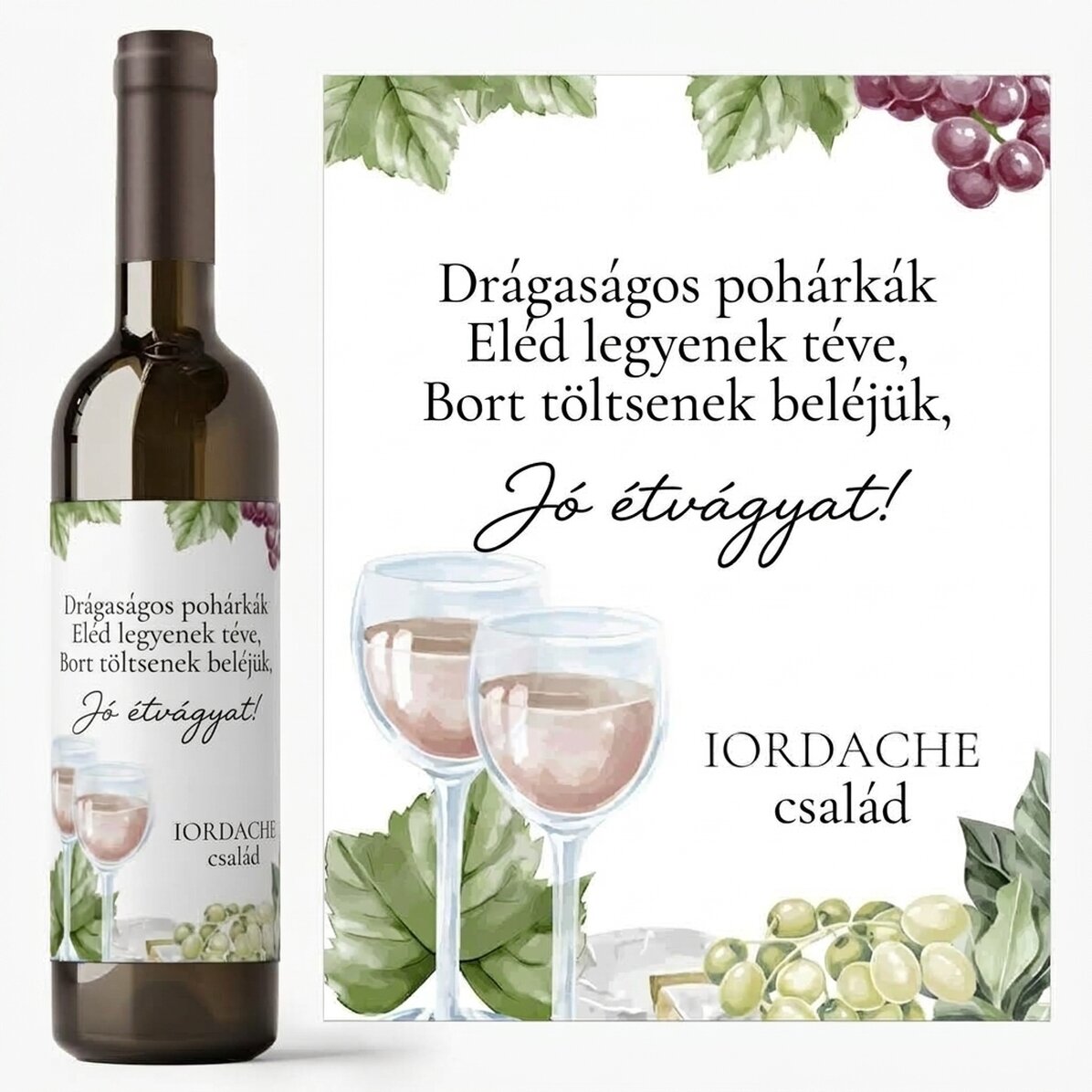 Személyre szabott bor szöveggel - Jó étvágyat!
