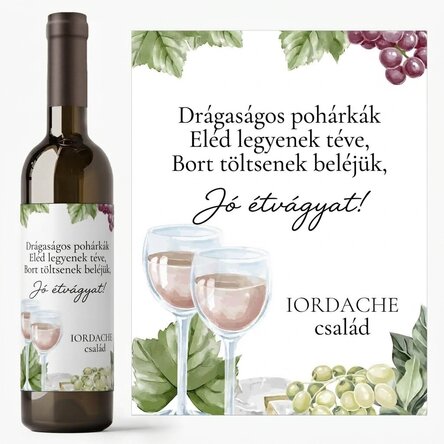 Személyre szabott bor szöveggel - Jó étvágyat!