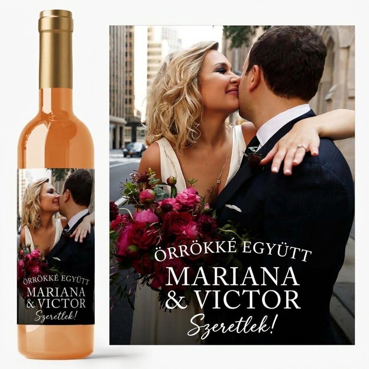 Személyre szabott bor szöveggel és fotóval - Értékes pillanatok