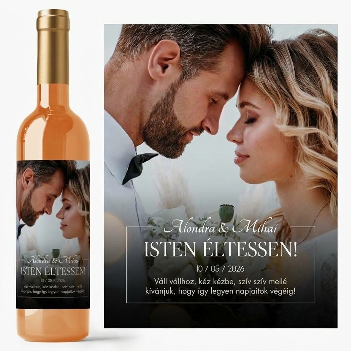 Személyre szabott bor üzenettel és fotóval - Új
