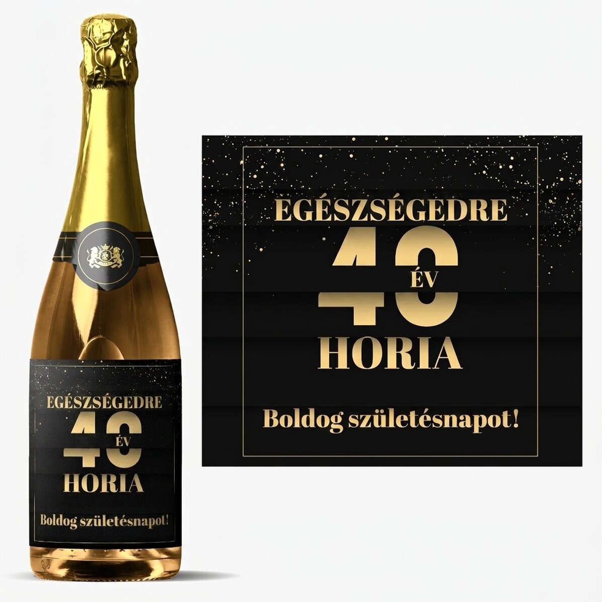 Személyre szabott pezsgő születésnapi felirattal – Egészségedre!