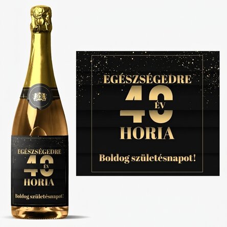 Személyre szabott pezsgő születésnapi felirattal – Egészségedre!
