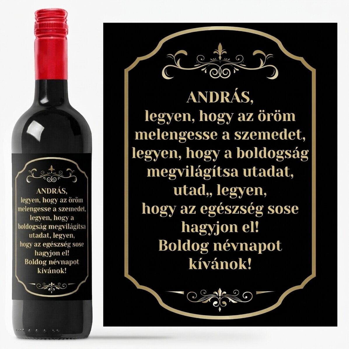 Személyre szabott bor üzenettel