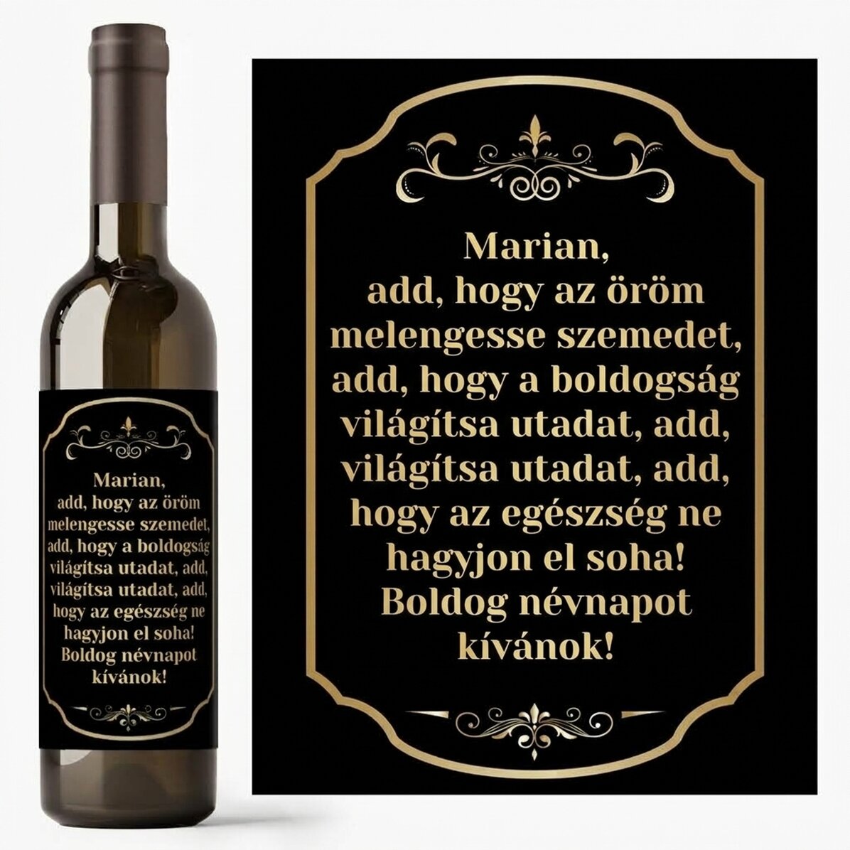 Személyre szabott bor üzenettel