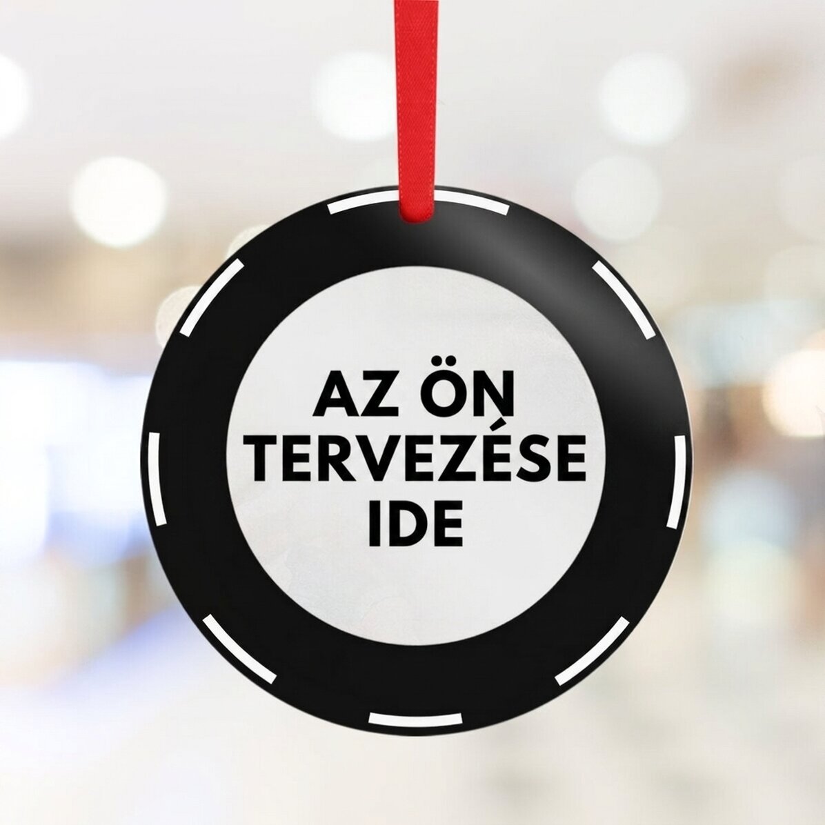 Egyedi, kerek dísz a saját grafikájával
