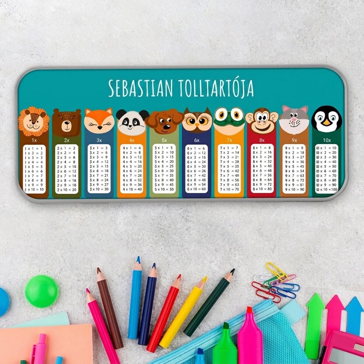 Személyre szabott tolltartó szöveggel - Szorzótábla