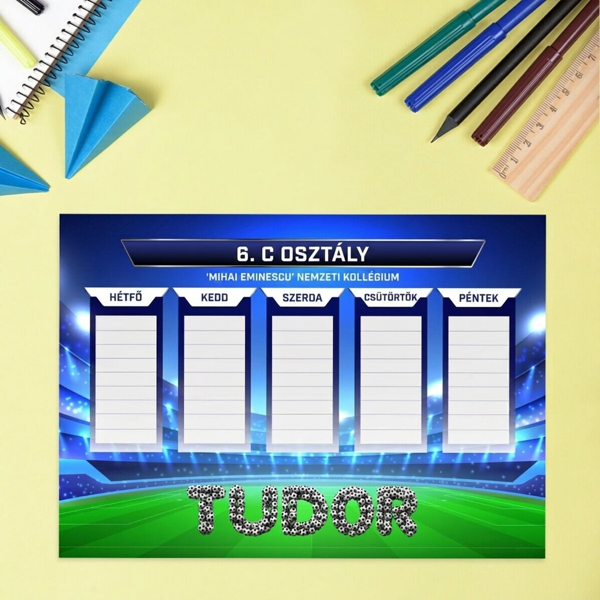 Személyre szabott menetrend szöveggel - Futball