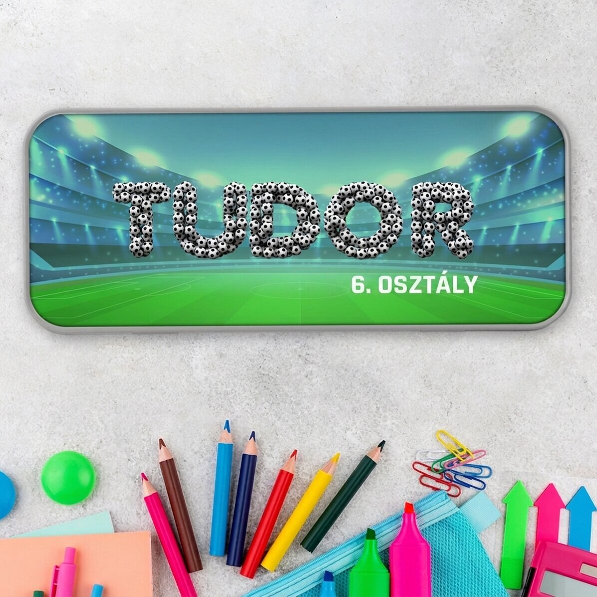 Személyre szabott tolltartó névvel - Futball