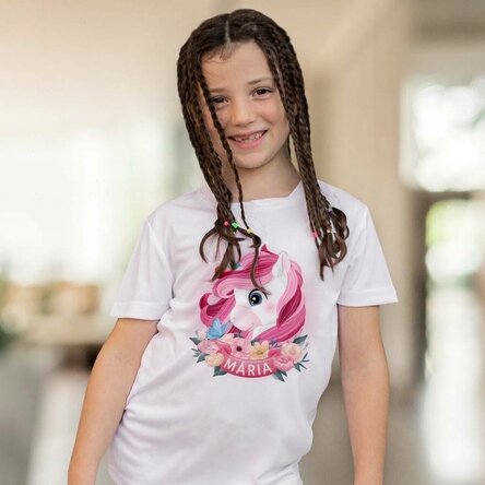 Személyre szabott gyermek sport póló névvel - Unicorn
