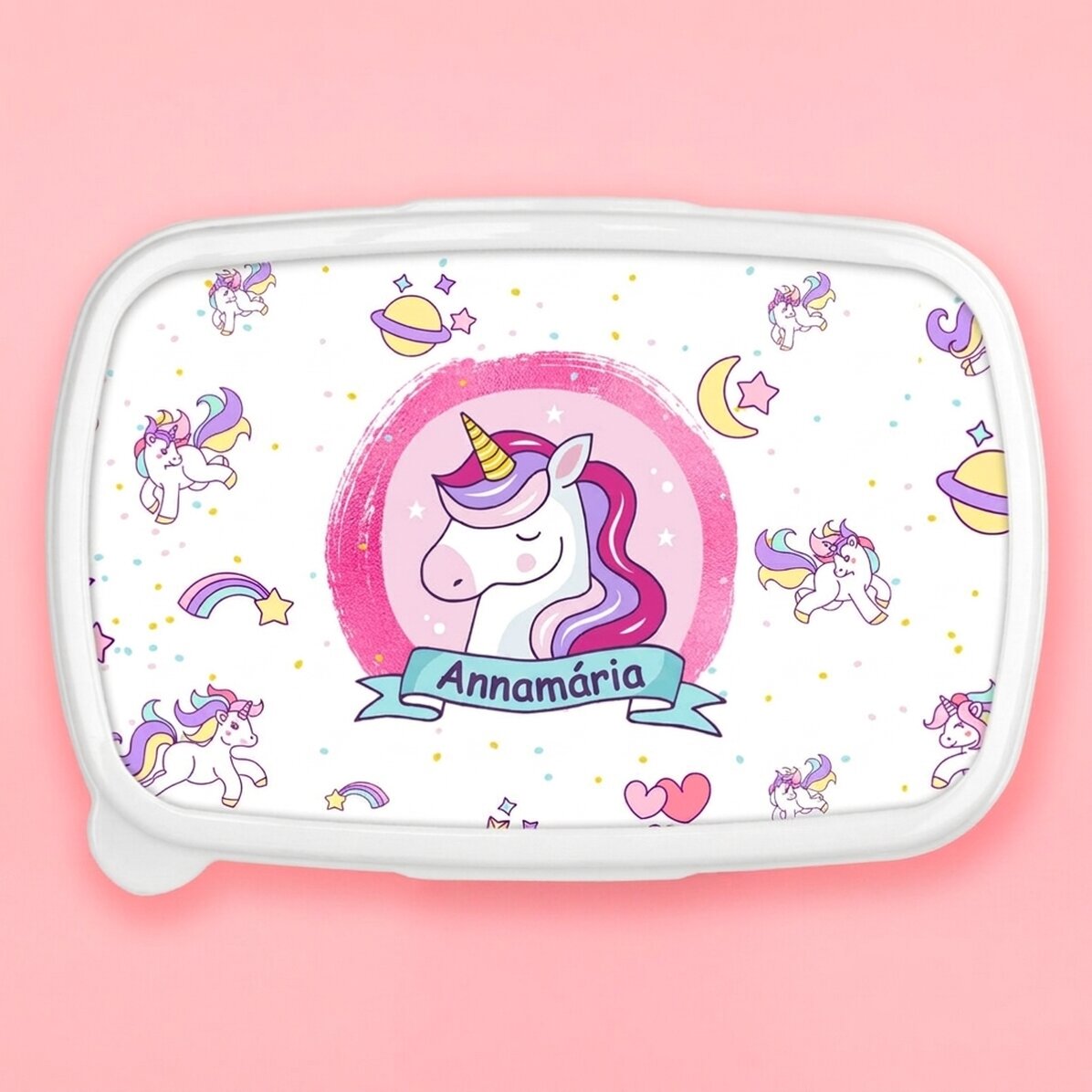 Ebéddoboz, névvel személyre szabva - Unicorn