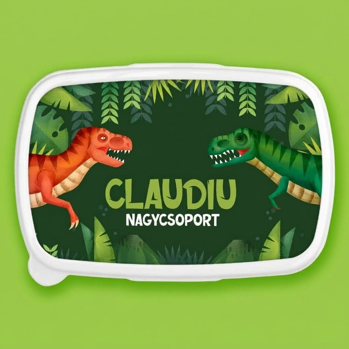 Ebéddoboz, személyre szabott szöveggel - T-Rex dinoszaurusz