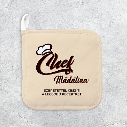 Személyre szabott forró edényfogó szöveggel - Chef