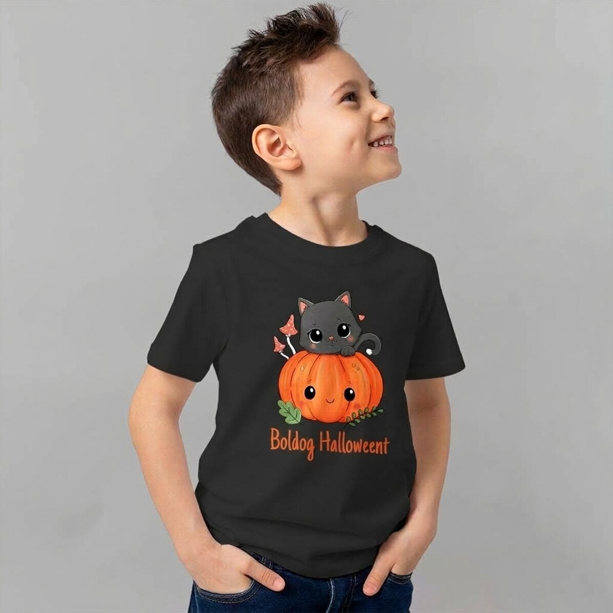Személyre szabott pamut póló gyerekeknek szöveggel - Halloween