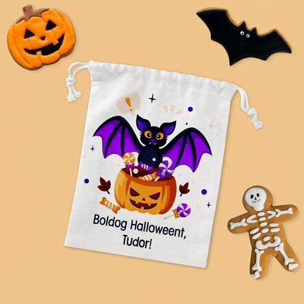 Kis ajándékzsák, személyre szabott szöveggel - Halloween