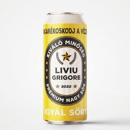 Személyre szabott sörösdoboz szöveggel – Takarékoskodj a vízzel, igyál sört!